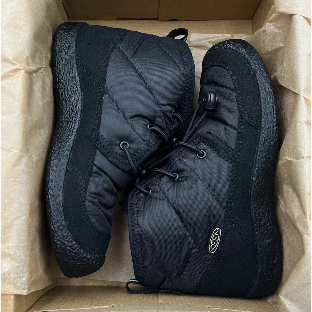 KEEN Youth Boys Girls Howser II Waterproof Insulated Chukka Boots Size 5 Black